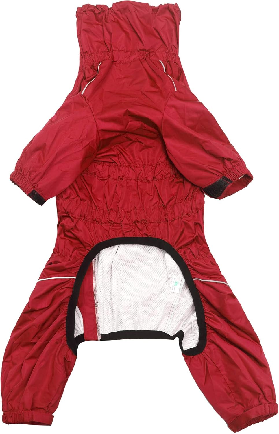 Dog raincoats waterproof dog coats with legs raincoat for dogs reflective stripe dog rain coat for small medium breeds - Red - S - Image 5