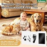 Nabance Baby Handprint Footprint Kit Safe Non-Toxic 6 Pads 12 Cards Black view 6
