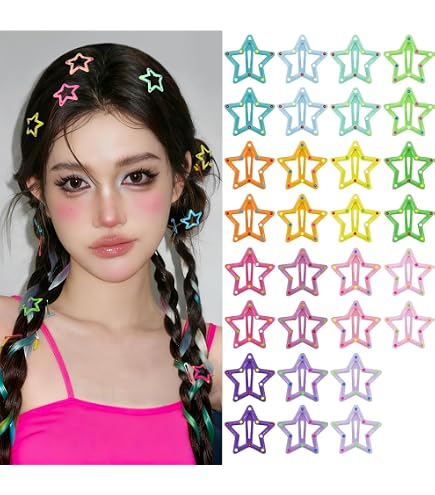 Amazon.com: VIBILIA Star Hair Clips Y2K Multicolor Metal Hair