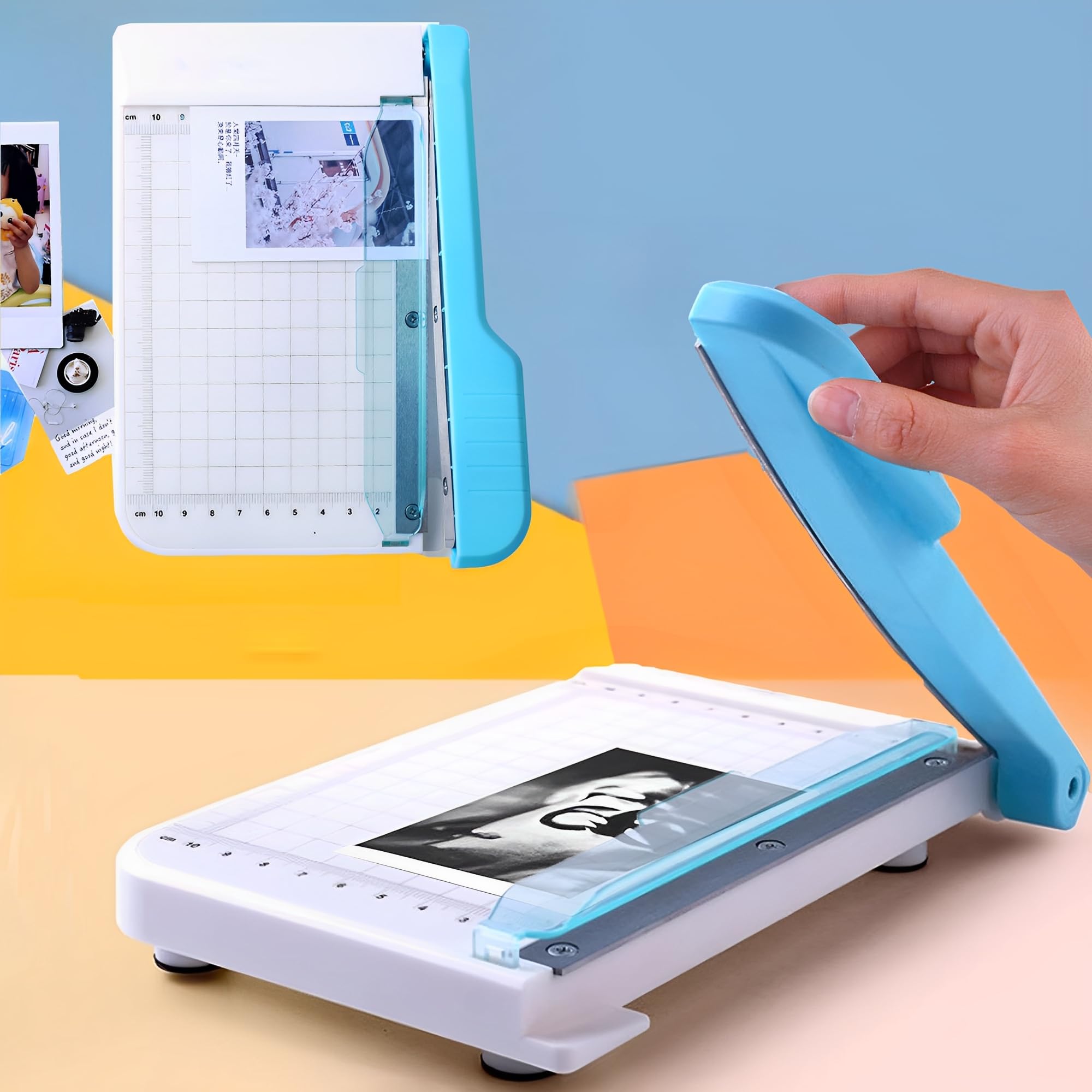 XSQD Guillotine Paper Cutter, A7/B7 Paper Cutter with Graduated, Paper Cutting Machine with Plastic Baffle Protection, Used in Photo Studios, Companies, Household Guillotine Cutting Machines