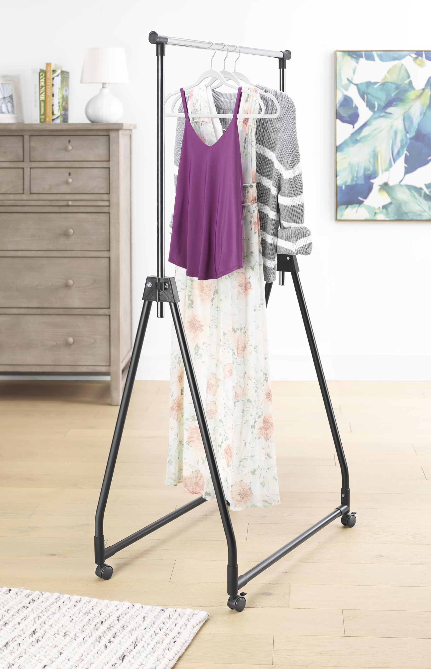 Photo 1 of ***SIMILAR ITEM** Whitmor Folding Garment Rack - Rolling Clothes Hanger - Adjustable Height - Black