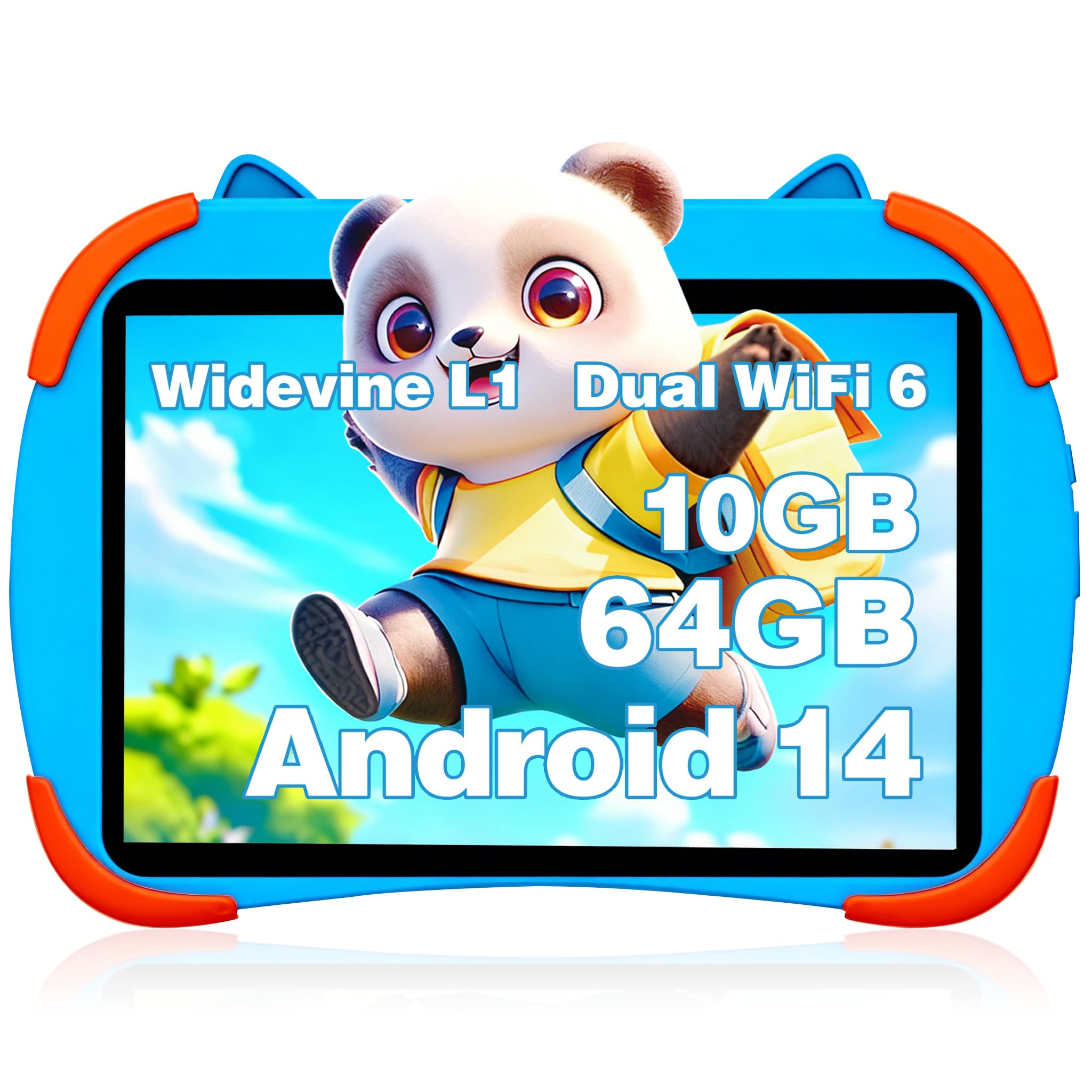 Photo 1 of 10inch Kids Tablet, Octa-core CPU, Support Face Unlocked, 10GB+64GB+1TB Expand Tablets for Kids with Kids Space, Parental Control, 6000mAh Big Battery, Touchscreen Display Tableta,Blue