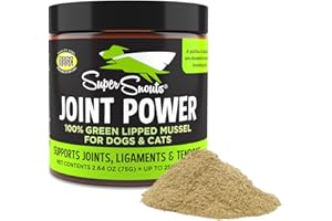 Super Snouts Joint Power 100% Green Lipped Mussels for Dogs & Cats - Dog Joint Supplement Powder Supports Joints, Tendons, Ligaments (2.64 oz)
