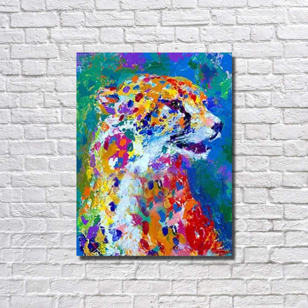 Oil Paintings Wall Art Canvas Leopard multicolour