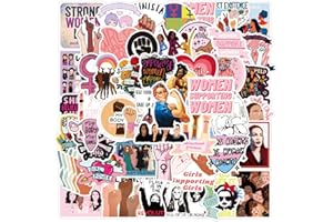 DUFTGU Feminist Sticker Pack of 50 Women Awareness Stickers Rights of Women Decals for Laptops Hydro Flasks Water Bottles Luggage