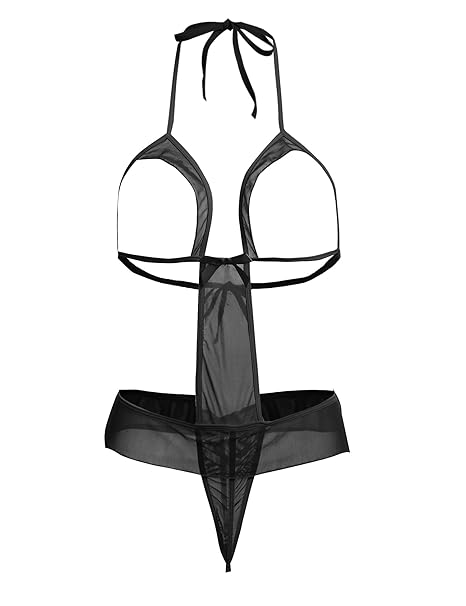 Avidlove Damen Stringbody ouvert mit Netzsatz und Öffnungen an Cups Erotik Dessous Set Body Negligee G-String Nachtwäsche