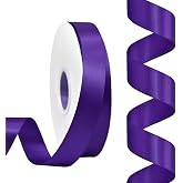 Rilisili Purple Satin Ribbon 7/8 Inch 50 Yards Double Faced Polyester Satin Ribbons for Gift Wrapping DIY Crafts Weddings Invitations Flower Bouquet Bow Making Home Decor Sewing
