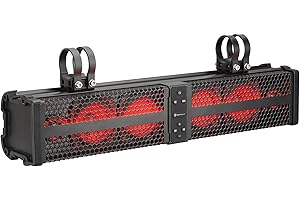 Rockville XBAR-24 200W RMS ATV/UTV Soundbar 6 Speakers, Bluetooth 5.0, LED Lights, IPx6 Waterproof, for Off-Road Adventures