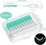 RAYITO 220 Pieces Interdental Brushes Silicone Green Dental Floss Picks view 2
