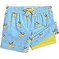 maamgic Boys Swim Trunks with Compression Liner Toddler Stretch Swim Shorts