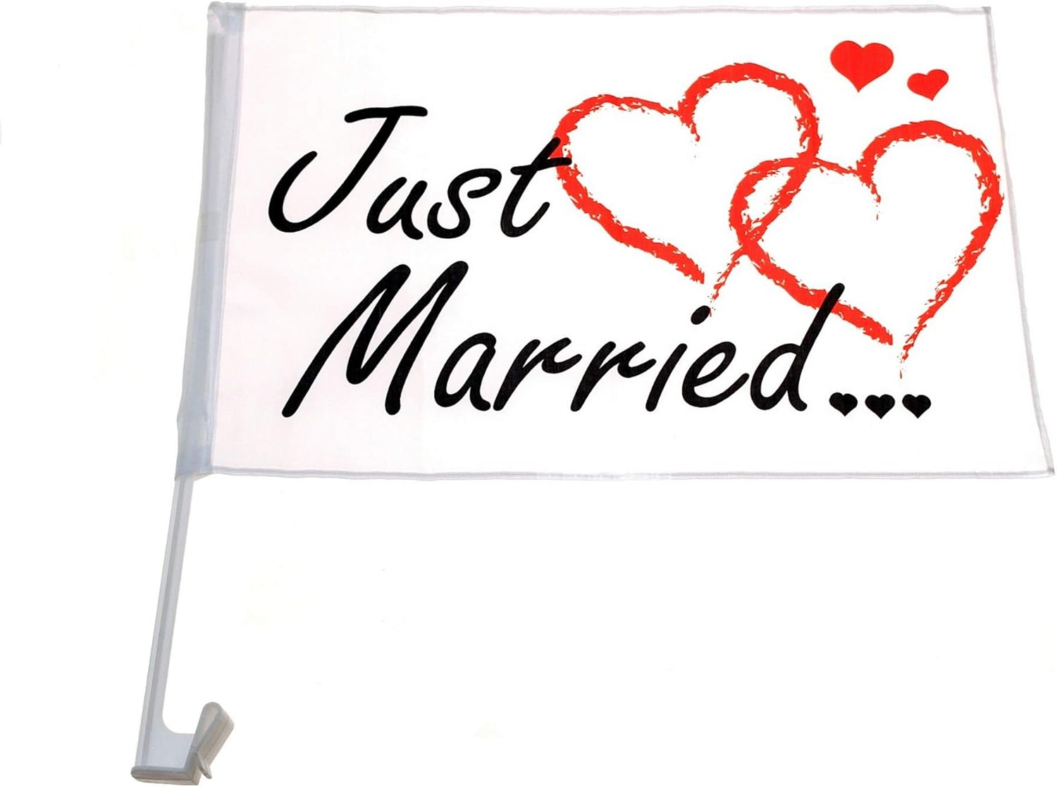 10 x Autoflagge Autofahne Just Married Auto Flagge Fahne Hochzeit