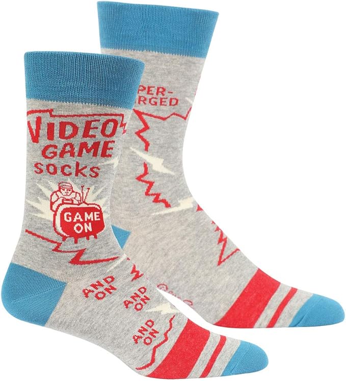 Blue Q Mens Novelty Crew Socks Video Game Socks (One Size