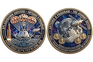 Artemis II Lunar Mission Commemorative Coin, Artemis Generation Commemorative Coin, 3D High-Relief Space Exploration Collecti
