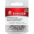 Singer 00225 Assorted Steel and Brass Safety Pins, Multisize, 50-Count