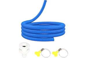 Gopayia 1-1/8 Inch Bilge Pump Hose 6FT Bilge Plumbing Kit Hose Clamps Through Hull Fitting with Check Valve for Boat Marine, Blue
