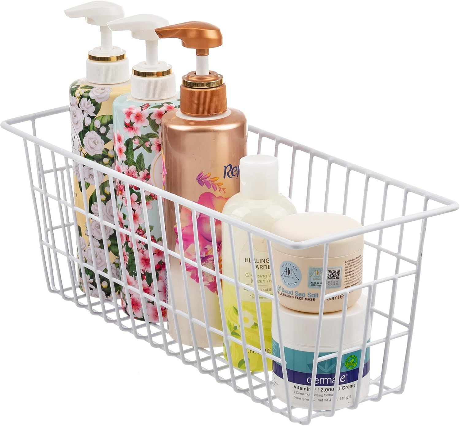 iPEGTOP Metal Wire Food Storage Organizer Bin Basket with Handles. Narrow Kitchen Refrigerator Storage Basket for Kitchen Cabinets Pantry - Image 5