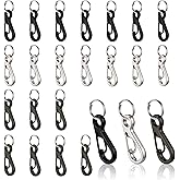 24 Sets Mini Carabiner Clip, Small Carabiner Clip Metal Spring Snap Hooks with 24PCS Double Loops, 1 Inch Mini Paracord Hanging Clips for Camera Strap, Flashlight, Key Chain, 3 Colors