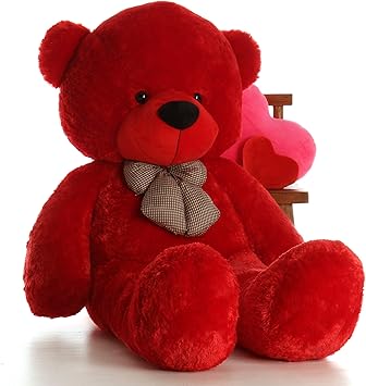 ALISHA TOYS Soft & Cute Red Giant Teddy Bear for Girls (Red) - 80 cm (3 Feet Approx)