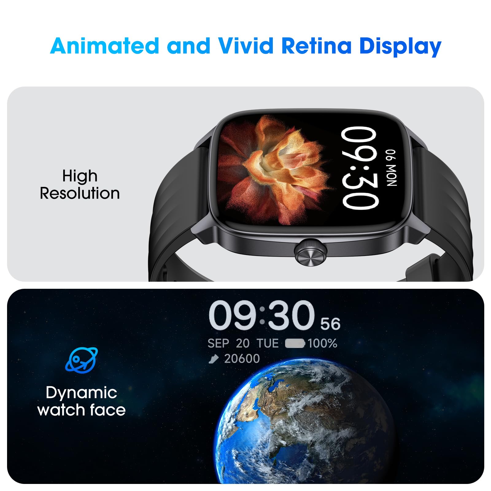 Pedometer Watch No APP/Phone Required, Waterproof Fitness Tracker Watch with Heart Rate Monitor, Large Screen with Pedometer, Sleep Tracking, Calories & Step Counter, Smart Watches for Women Men