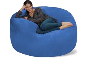 Chill Sack Bean Bag Chair Cover, 5-Feet, Microsuede - Royal Blue
