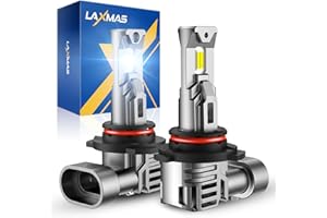 Laxmas 9005/HB3 Bulbs, 28000LM Brightness 6500K Cool White 9005 Fog Light, wireless HB3 Fog Lights with 15000RPM Cooling Fan, IP67 Waterproof, Plug-N-Play,Pack of 2