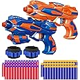 POKONBOY 2 Pack Blaster Guns Toy Guns for Boys with 60 Pack Refill Soft Foam Darts for Kids Birthday Gifts Party Supplies Hand Gun Toys for 6+ Year Old Boys
