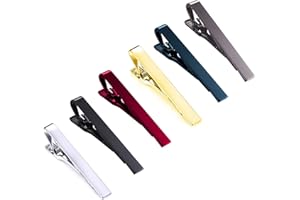 Tornito 6Pcs Tie Clips Set for Men Tie Bar Clip Set for Regular Skinny Ties Necktie Wedding Business Clips for Men