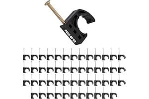 Highcraft ID234x50 Half Clamp J-Hook with Nail for Pex Tubing Pipe Support, 1/2 in, Black