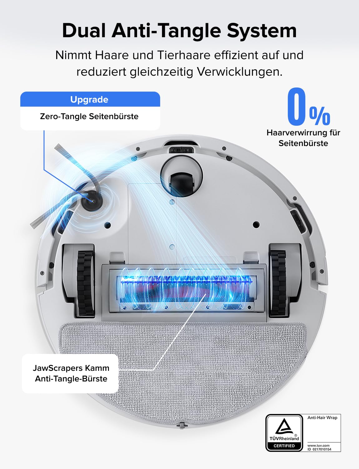 roborock Q7 L5 Saugroboter, Dual Anti-Tangle System, 8.000 Pa HyperForce Saugkraft, Präzise Navigation, Smart No-Go Zone, Einstiegsleistung, Perfekt für Haustierbesitzer (Weiß) 4