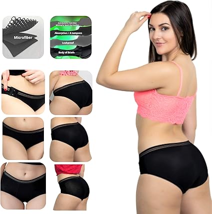 Amazon Com Period Underwear For Women 3pc Combo Set Panties Replacement For Tampon Sanitary Pads Liners Cups Bleeding Pee Leak Proof Ui Briefs Thinx Health Personal Care