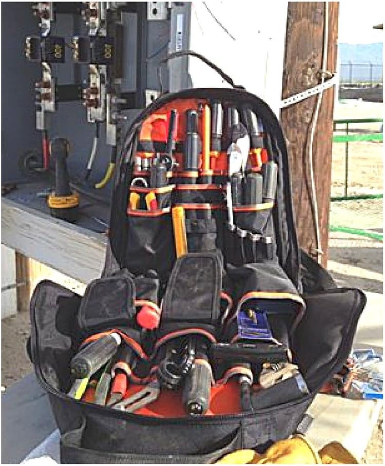 Electricial Tool Bag Backback Welder Multi Organizer Heavy Duty All Purpose & eBook
