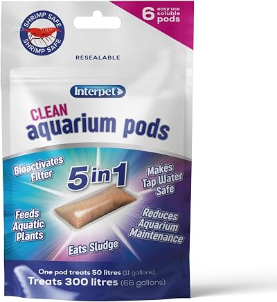 Interpet Clean Aquarium Pods 6 Pack Makes Tap Water Safe Freshwater