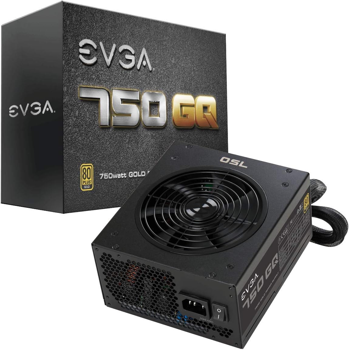 EVGA 210-GQ-0750-V1 750 GQ, 80+ Gold 750W, Semi Modular, EVGA ECO Mode, 5 Year Warranty, Power Supply, Black