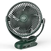 BIVBTP 12000mAh Clip on Fan 30H Longest Runtime, 8in Portable Fan Rechargeable, Ultra Quiet with Heavy-Duty Clamp, USB Desk Fans for Golf Cart,Office Desk, Treadmill, Camping, Bedroom