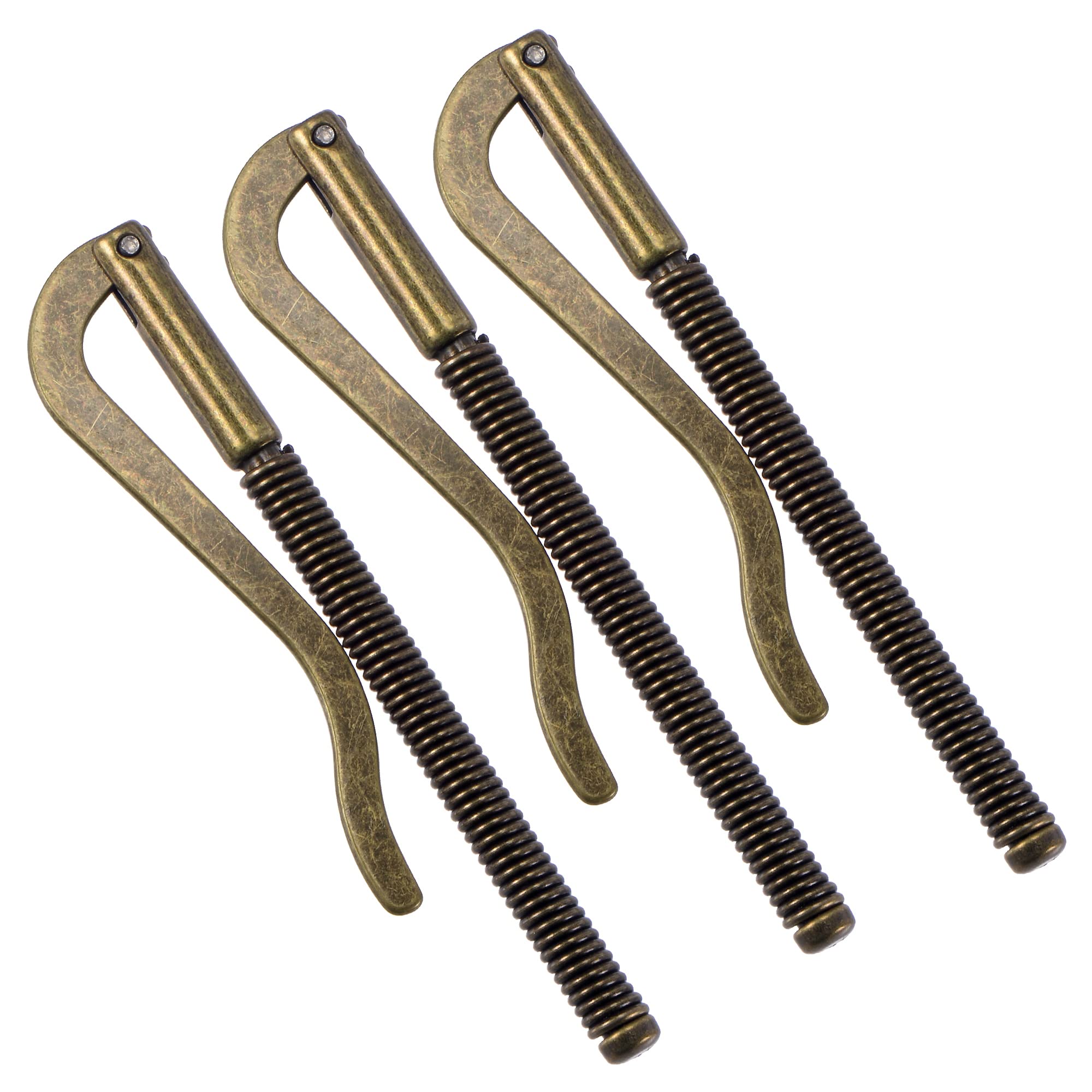 PATIKIL 75mm Spring Clip Bar, Metal Slim Open Coil Holder Clamp for Wallet Credit Card Leather Craft - 3 Pack (Bronze)