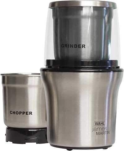 Wahl James Martin Grind and Chop Electric Grinder 200W 70g Brushed Steel