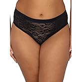 Curvy Couture womens Lace High Cut Brief Underwear