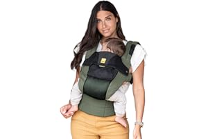 LILLEBABY LÍLLÉbaby Complete Airflow Deluxe Ergonomic 6-in-1 Baby Carrier Infant to Toddler with Lumbar Support (7-45 Pounds), 360 Degree Baby Wearing, Inward and Outward Facing (Olive/Black)