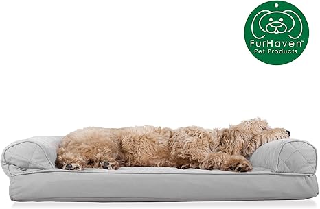 Amazon Com Furhaven Pet Dog Bed Orthopedic Quilted Traditional