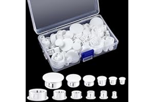Yingzhao 6 Sizes Plastic Hole Plugs White Plugs Hole door screw hole plugs Screw Covers for Kitchen Cabinet Furniture, 1/4 Inch,1 Inch, 3/16 Inch, 5/16 Inch, 3/8 Inch, 1/2 Inch (300 Pcs)