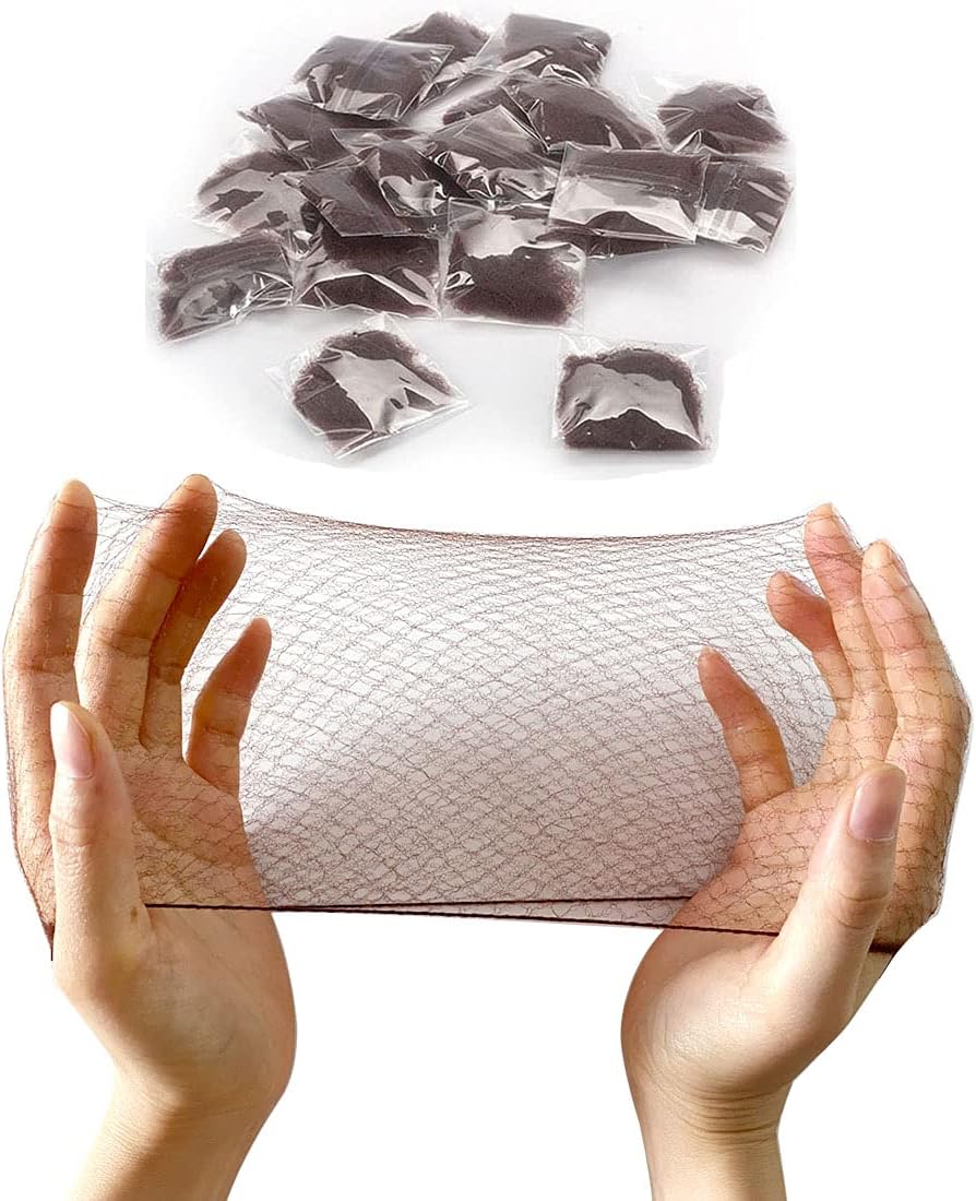 Polly Online 20 Pcs Hair Nets Women Bun Invisible Mesh Elastic Edge Coffee