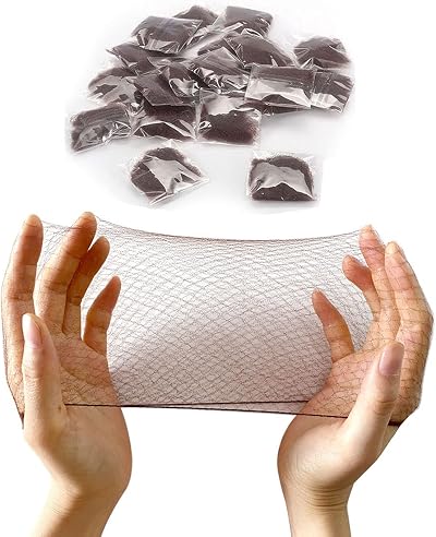 Polly Online 20 Pcs Hair Nets Women Bun Invisible Mesh Elastic Edge Coffee