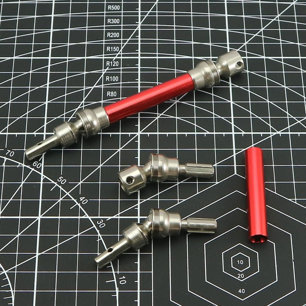 RCAWD Alloy Front Rear Drive Shaft For 1/8 Arrma 3s Typhon 550 MEGA 3S BLX upgraded part upgrades parts(Red)