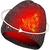 DUKUSEEK Heated Hat, Electric Winter Heated Beanie Hat with 7.4V Rechargeable Battery for Men Women