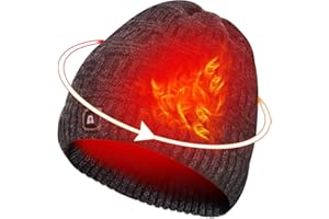 DUKUSEEK Heated Hat, Electric Winter Heated Beanie Hat with 7.4V Rechargeable Battery for Men Women Grey Black…