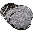 SoftTouch 2 1/2" Round Reusable Carpet Bottom Furniture Caster Cups to Protect Hardwood, Tile or Laminate Floors, Brown (4 Pack)