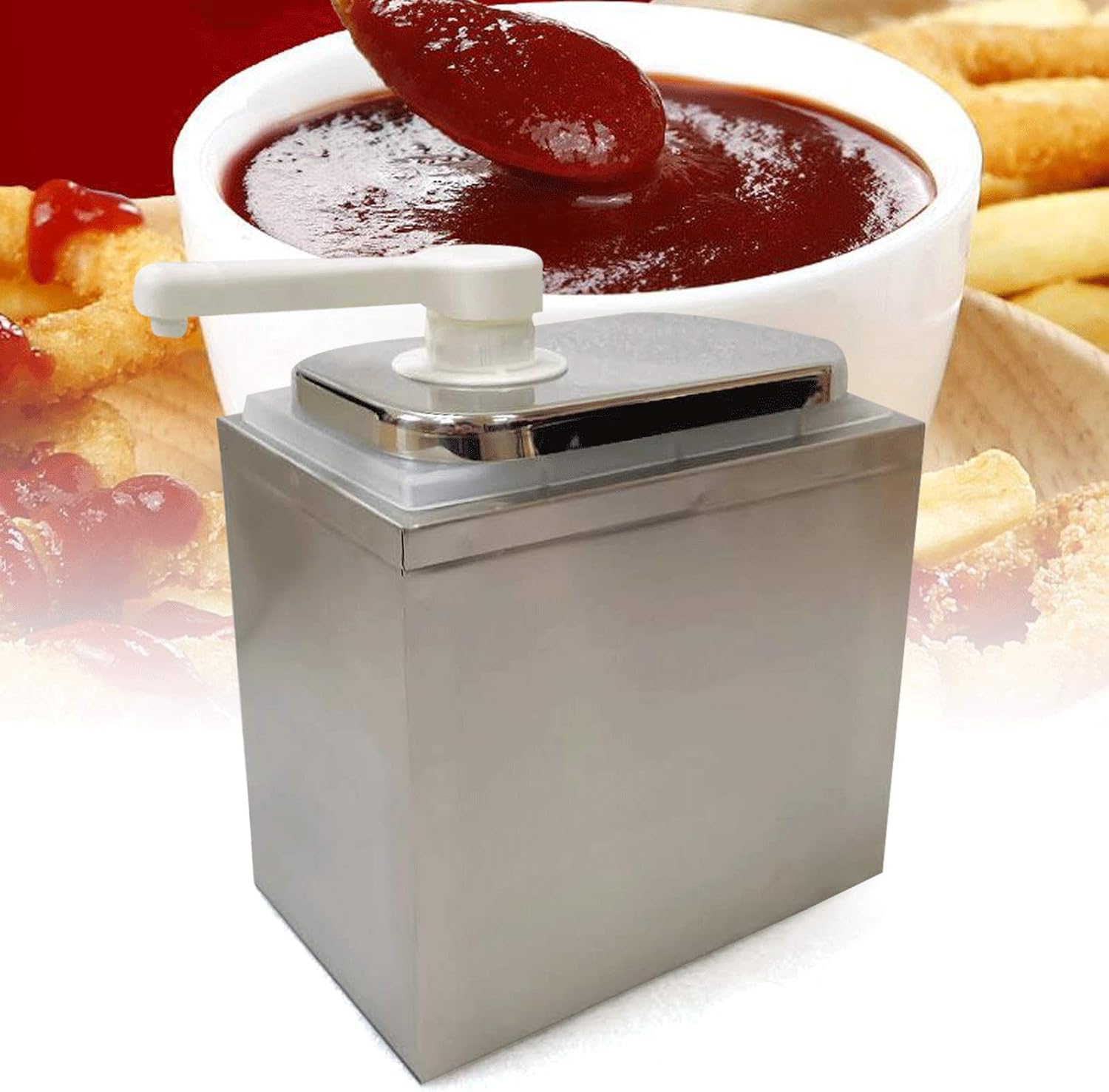 Sauce Pump Dispenser Food Grade Stainless Steel Condiment Pump Station for Salad Jam
