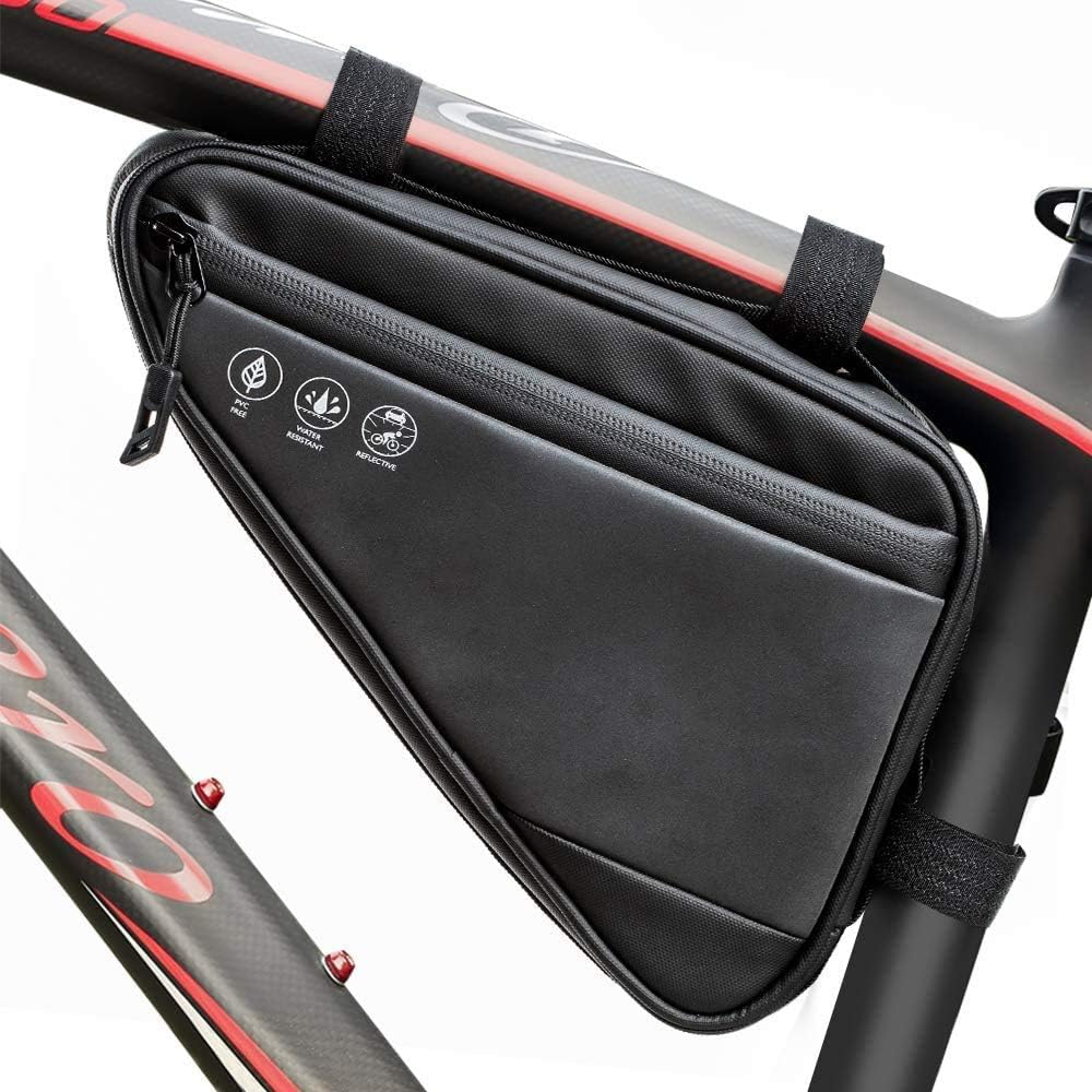 DSZZ Health Bike Frame Bag Large Capacity Reflective Triangle Storage
