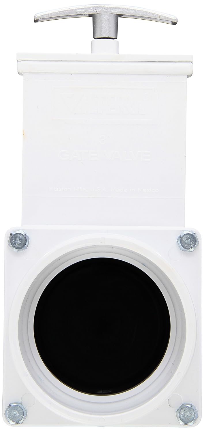 Valterra 6301M PVC Gate Valve, Black, 3" Slip w/Metal Handle