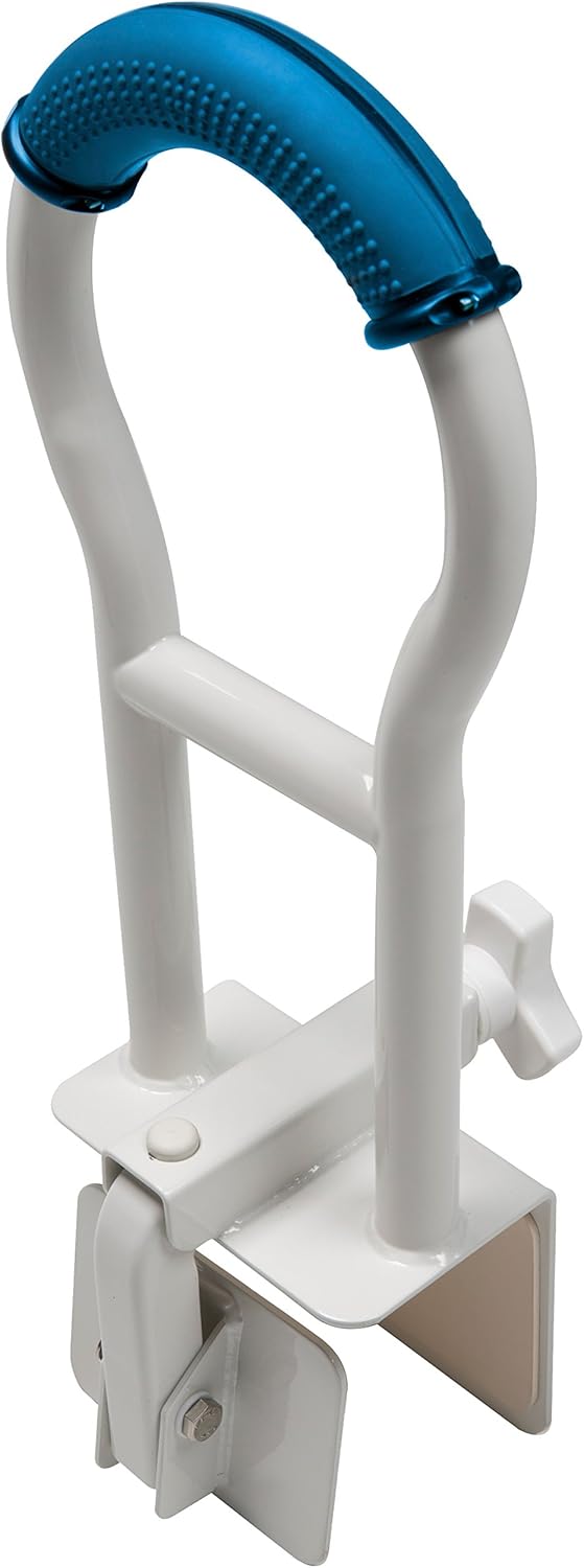 PCP Bathtub Safety Rail with Sure-Grip, White/Blue, 19 inch: Health & Personal Care